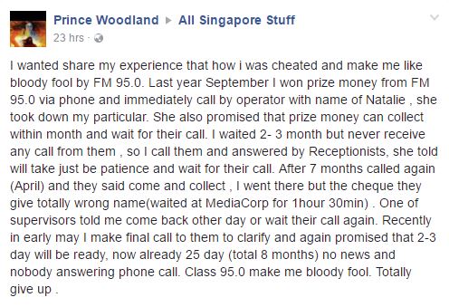 Class 95fm Listener Says He S Waited Over 8 Months For 100 Prize class 95fm listener says he s waited