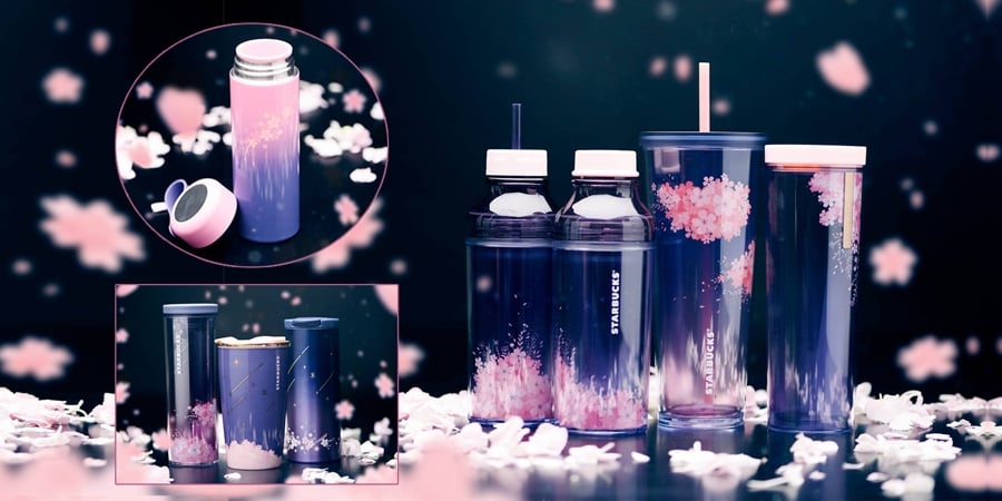 Starbucks Midnight Sakura Blossom Themed Tumblers And Cups Will