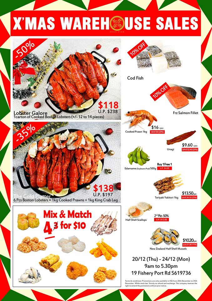 Song Fish Warehouse Sale Has Up To 50% Off Frozen Boston Lobsters, Prawns &  Scallops