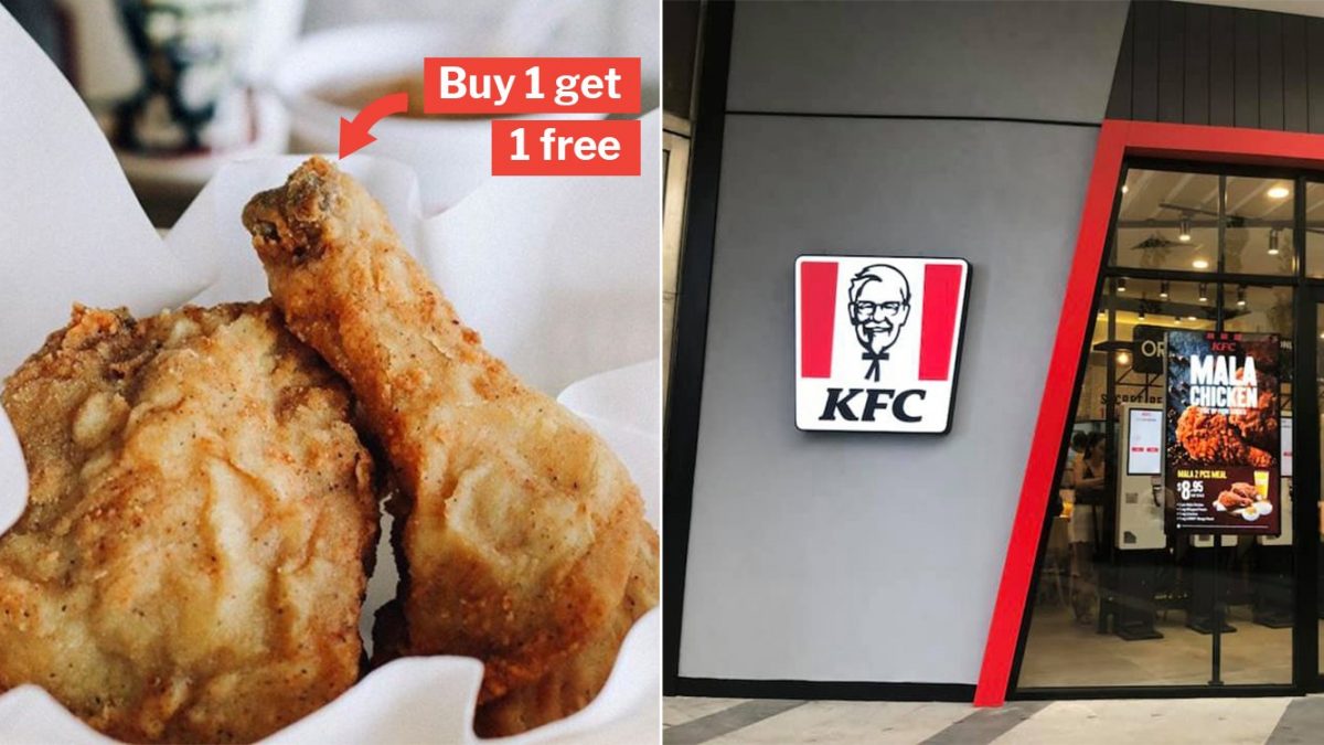 Kfc Tampines Mall Opening Promo Has 1 For 1 Chicken Drinks Till 7 Apr