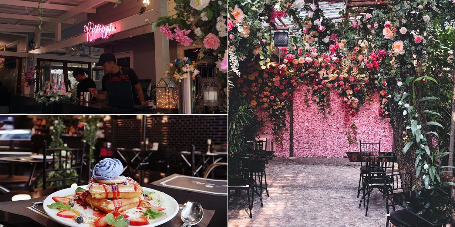 bangkok's cafe la rose has an entire wall of roses & egglet rose