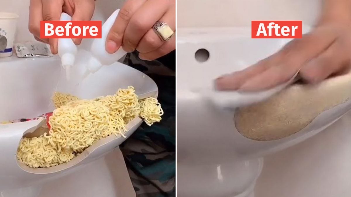 Tilbageholde oprejst Følge efter Guy Uses Instant Noodles To Fix Sink, Table & Car Bumper In A Budget Way  That's So Asian