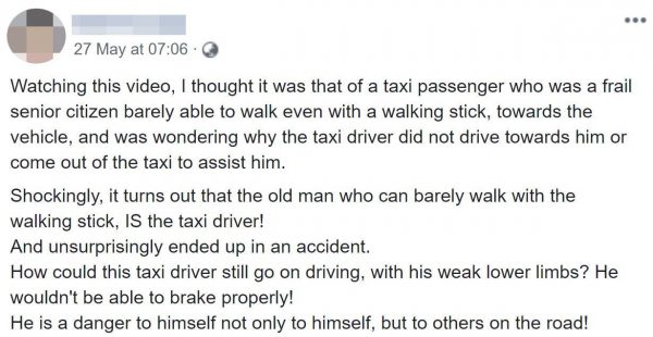 Limping S'porean Taxi Driver Ends Up In Accident; Netizens Empathise ...