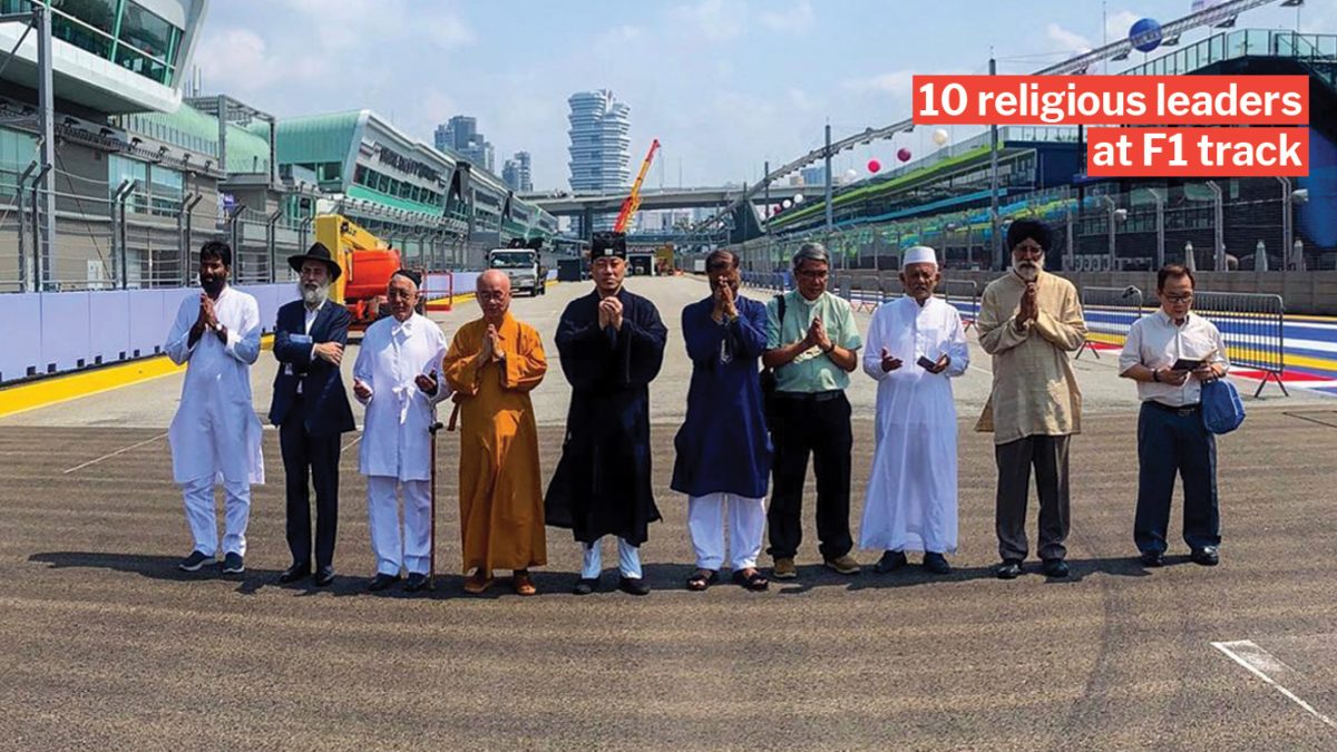 S'pore F1 Track Gets Blessings From 10 Religious Groups At The Same Time