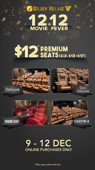 Golden Village Premium Seats Are Just 12 For 4 Days In Dec All