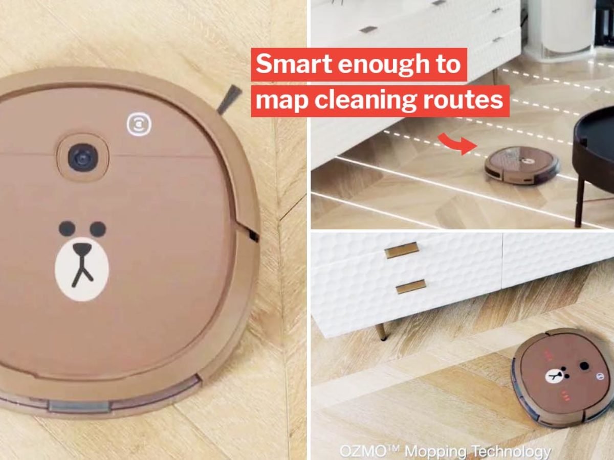 LINE Friends Robot Vacuum Cleans & Mops Your Floors By Auto