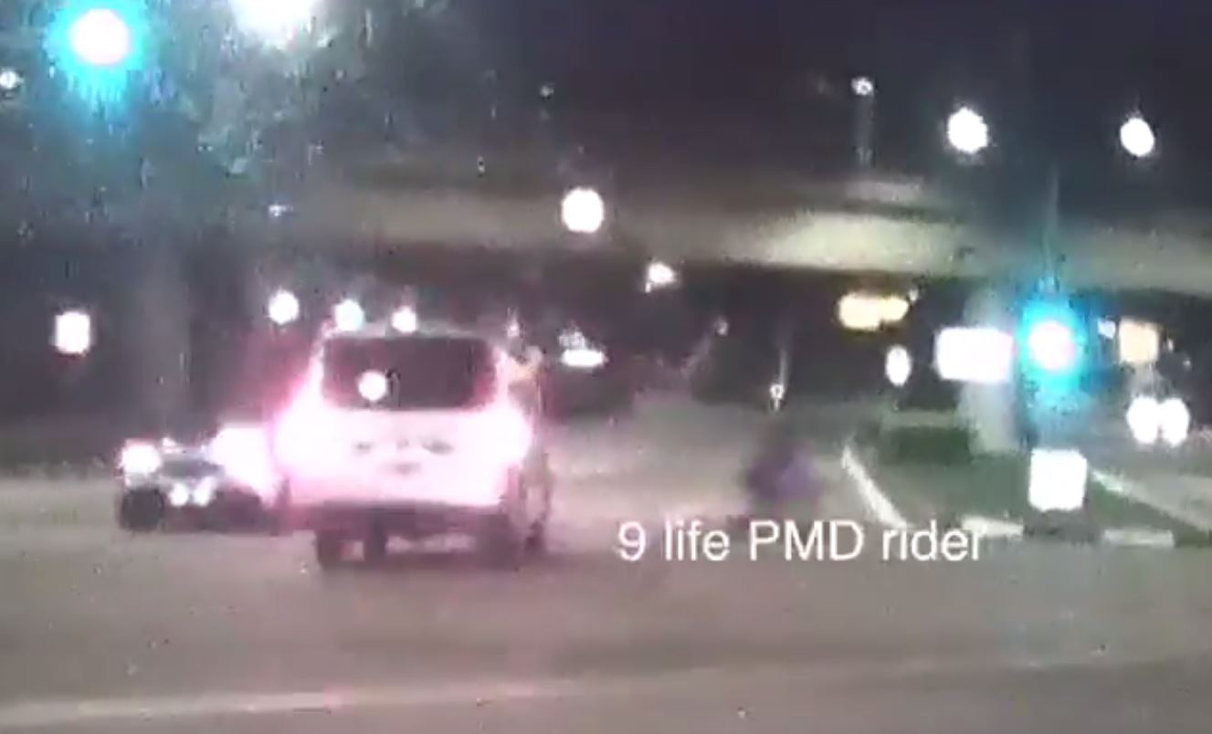 Speeding PMD Rider Narrowly Escapes Collision When Dashing Across ...