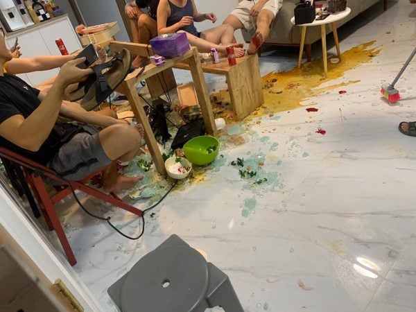 dining room table explodes