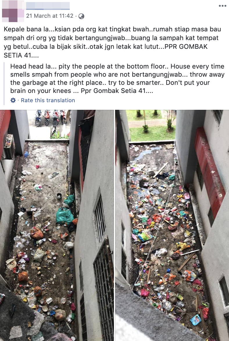 Malaysians throw trash out of windows