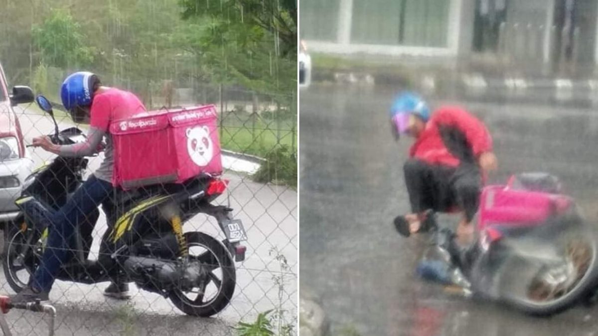 delivering food on a motorcycle