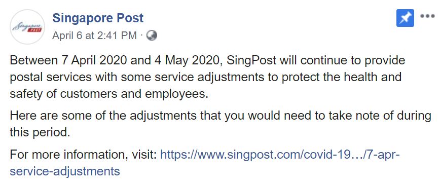 SingPost Will Still Deliver Mail During #39 Circuit Breaker #39 But Expect
