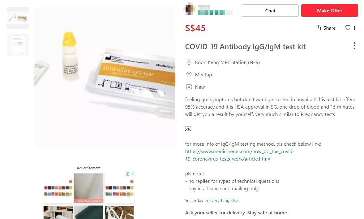 illegal covid test kits