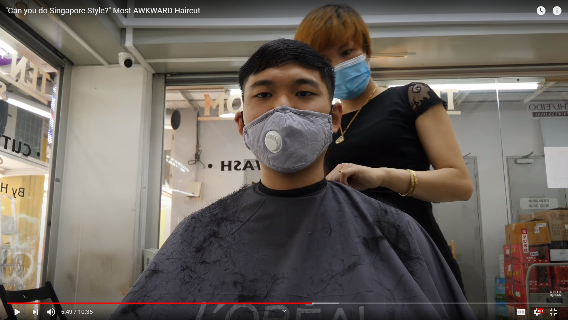 Japanese YouTuber Asks Chinatown Barber For "S'pore Style" Haircut In Hilarious Video