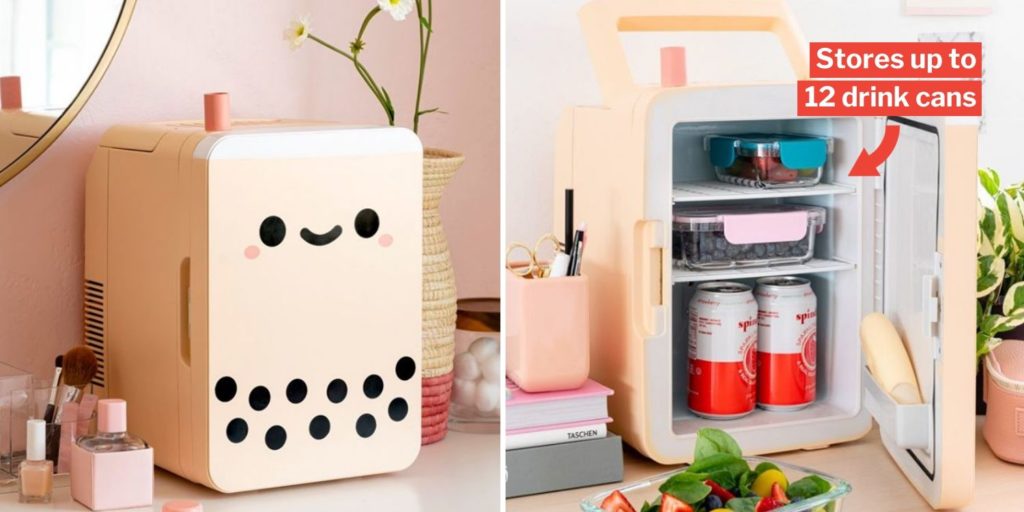 This Pearl Boba Tea Mini Fridge Keeps Drinks Cool & Your BBT Obsession