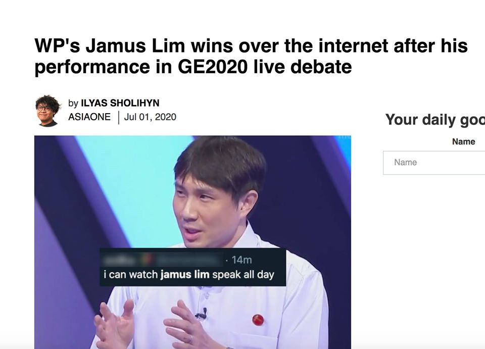 Netizen Spots Headline Change For Jamus Lim Article Now Has Praise For