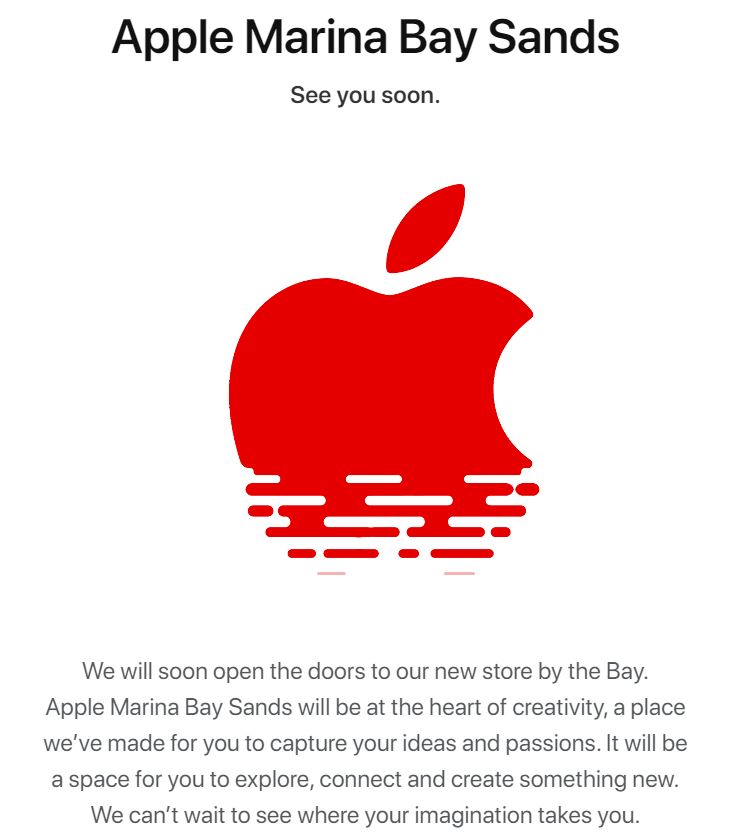 Apple Store in Marina Bay Sands opening soon, even has a special animated  wavy logo for it