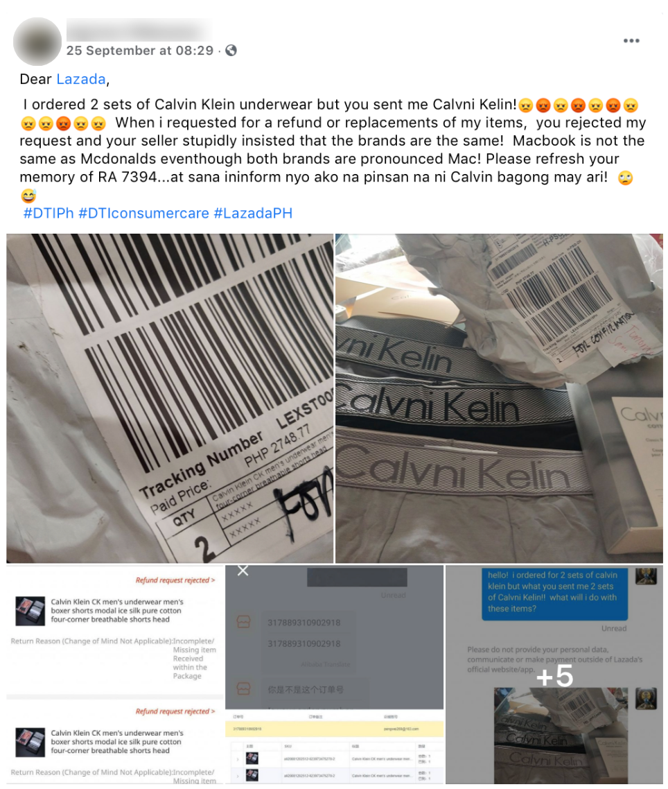 Man Orders Calvin Klein Briefs On Lazada & Gets Imitation Ones, Allegedly  Can't Claim Refund