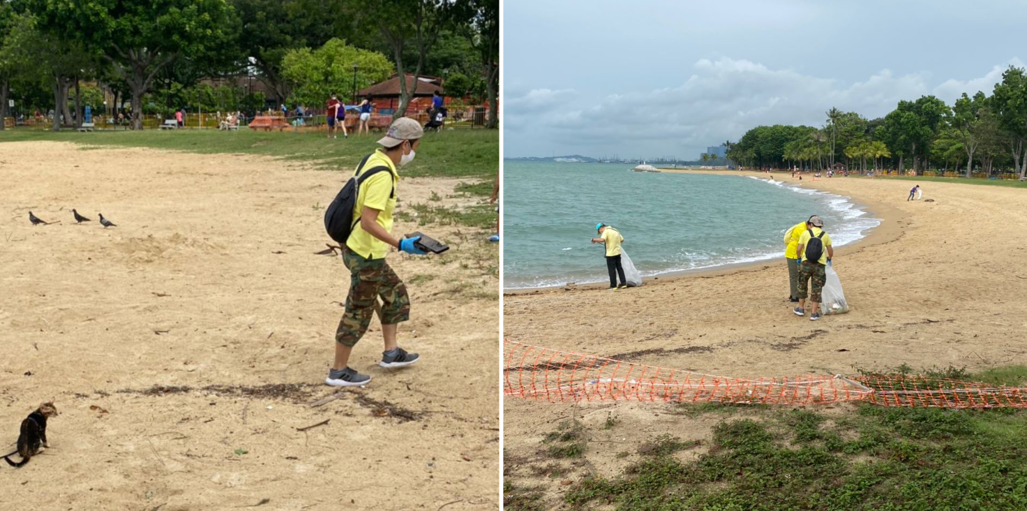 Picking trash at ECP