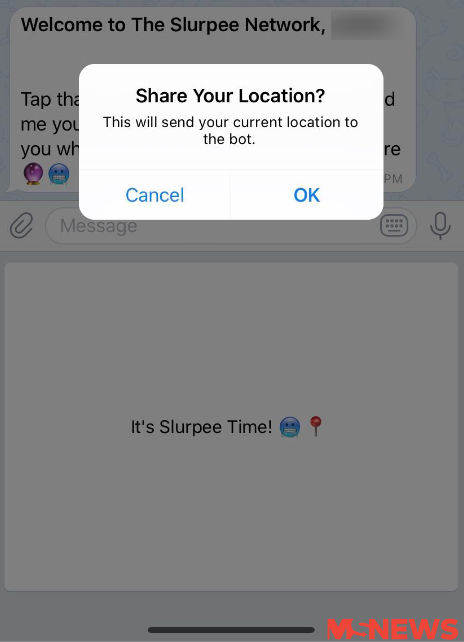 7 eleven slurpee bot location request