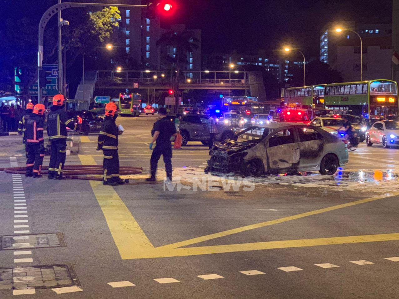 Car Catches Fire At Tampines Junction, Driver & Passenger ...