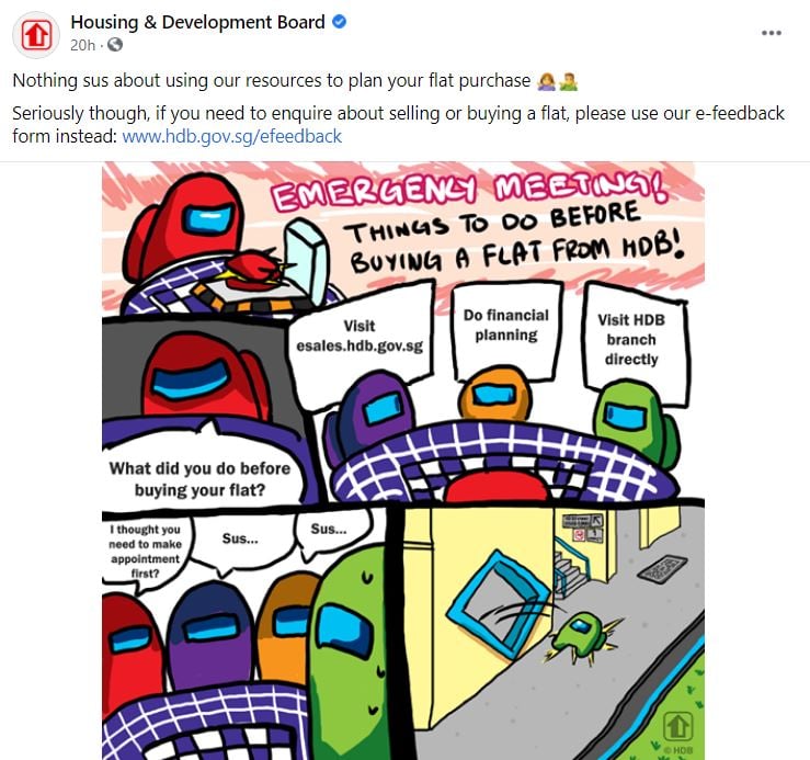 HDB & SCDF Use 'Among Us' Memes To Teach Proper Practices So They