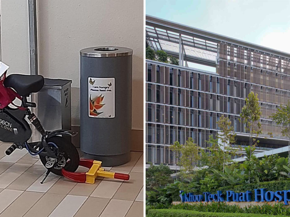 Foodpanda Rider S Bike Clamped Outside A E Khoo Teck Puat Hospital Said It Obstructed Entrance