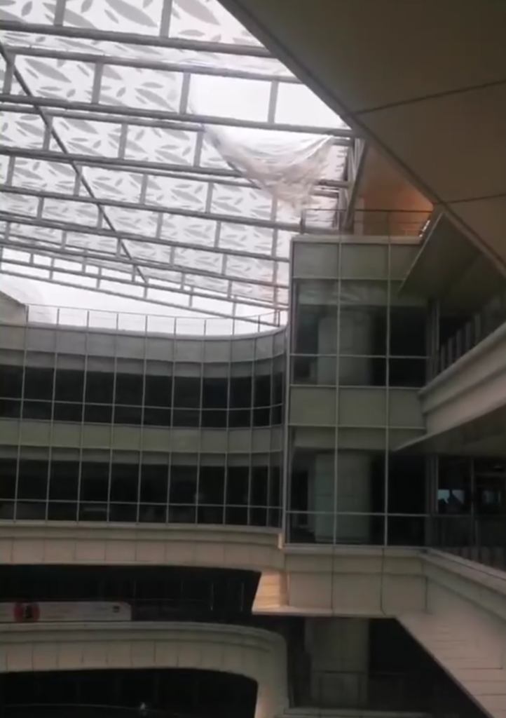 ITE College Central Roof Collapses Due To Rain Accumulation, Repair