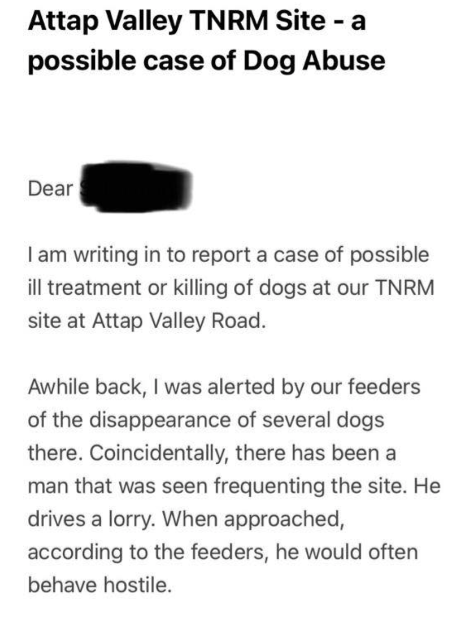 Dog abuse in Woodlands 