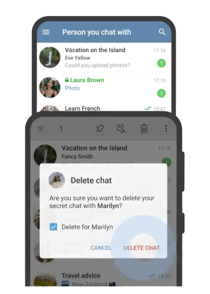 Telegram move chat history