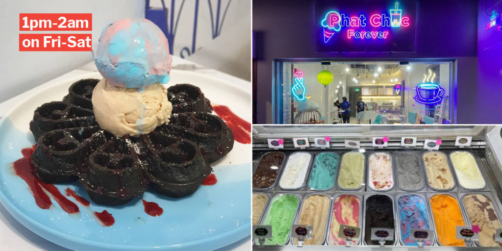 Jalan Besar Café Has Rainbow Ice Cream On Floral Waffles, Opens Until