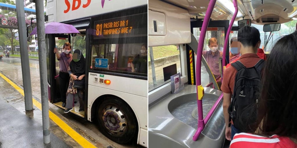 SBS Bus Captain Holds Umbrella For Passengers At Every Stop, Warms Our ...