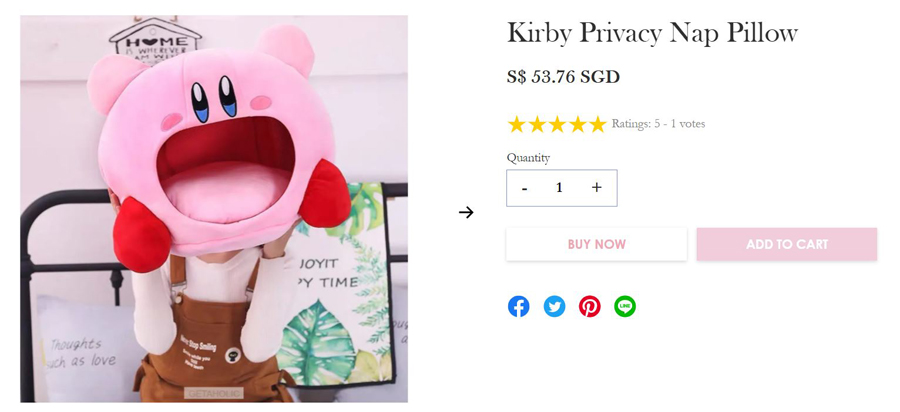 Kirby nap outlet pillow