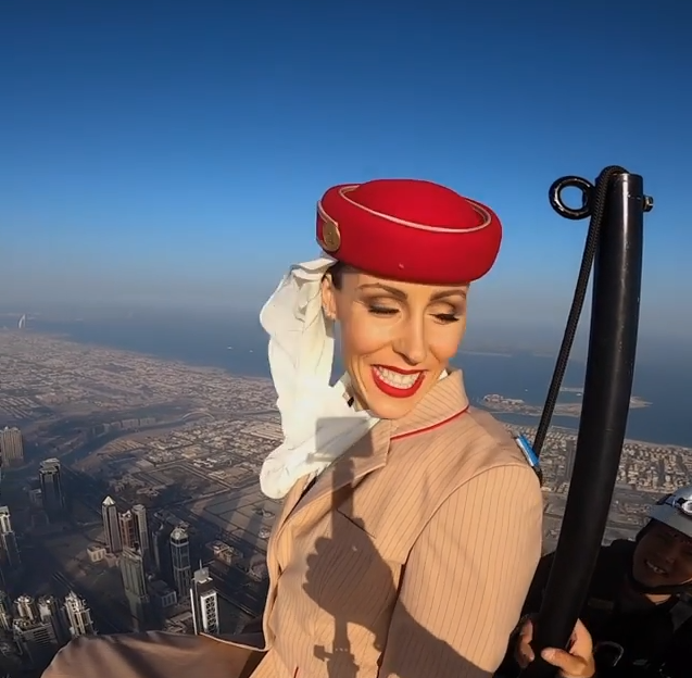 Emirates Ad Shows Woman Standing Atop Burj Khalifa, BTS Footage Captures Stunning Feat