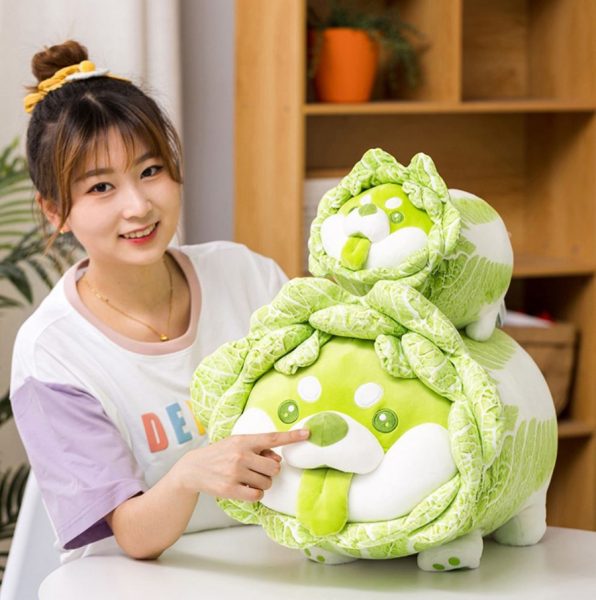 Cabbage Shiba Inu Plushie Has Tongue Out, Reflects Our Mood When Eating ...