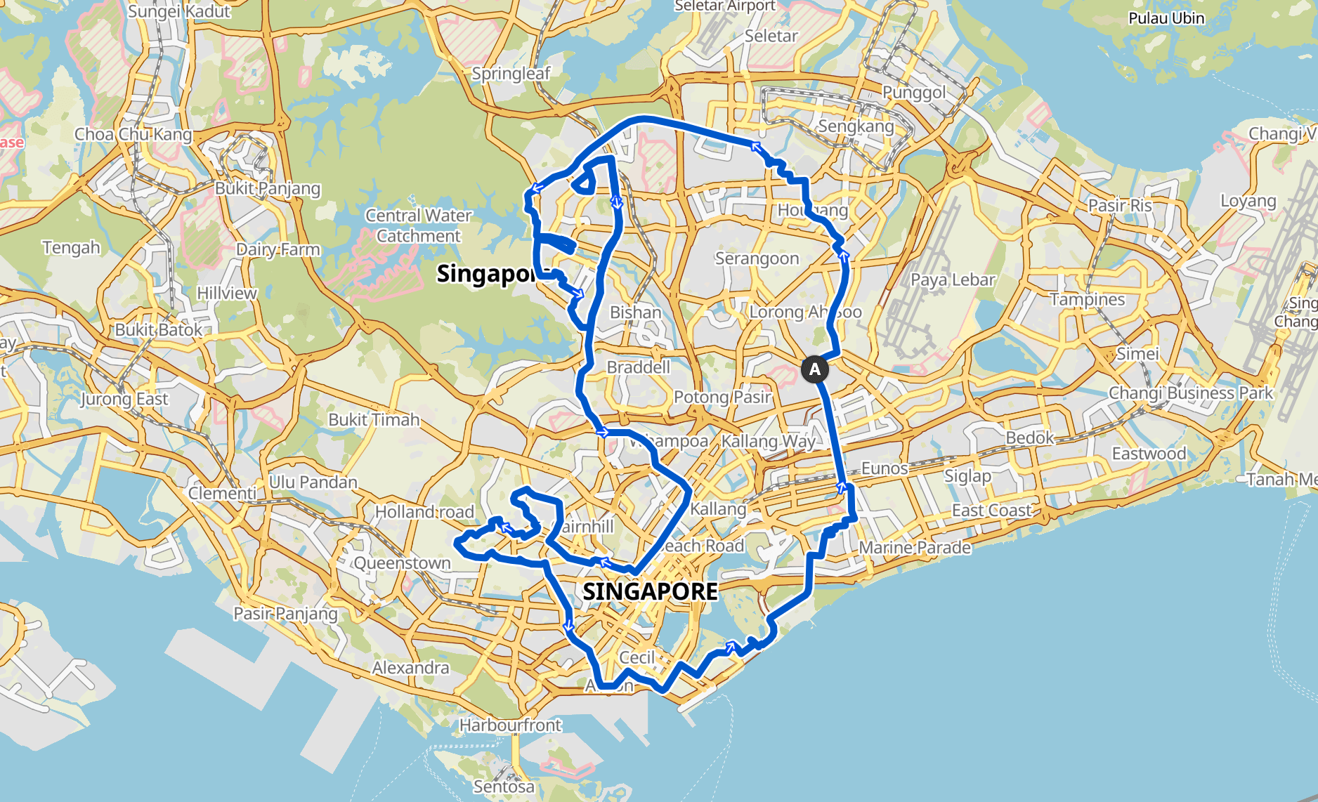 cyclist route merlion