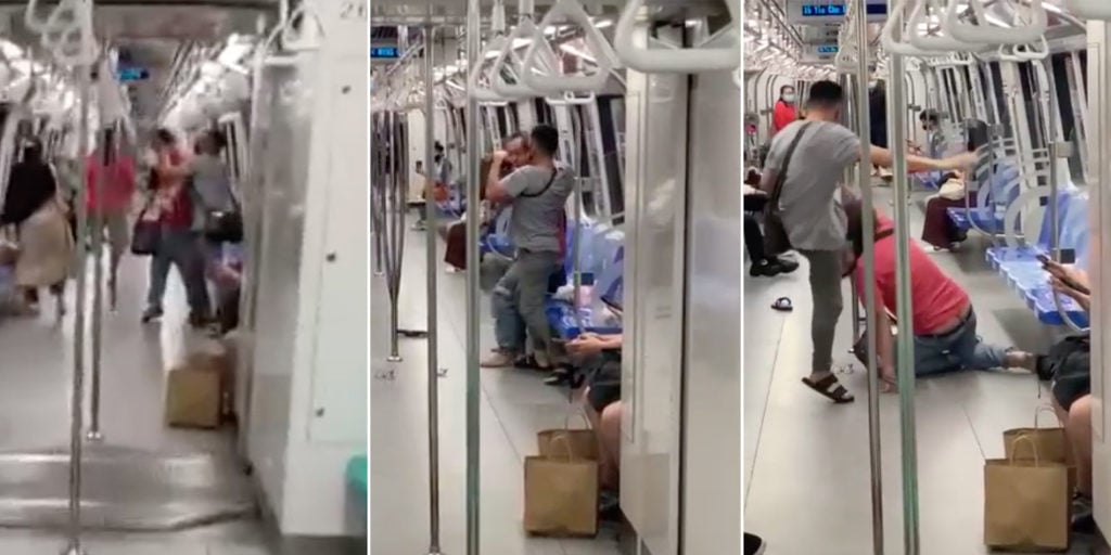 Maskless Man On Mrt Seemingly Picks A Fight, Passengers Quickly Move To 