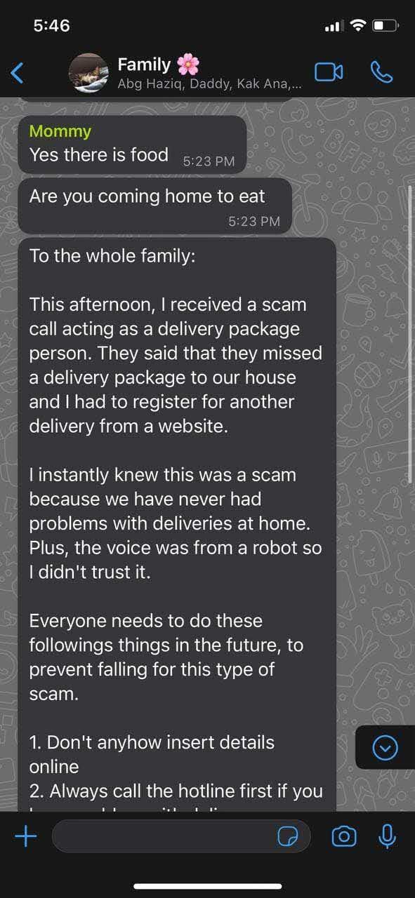phone scam mum