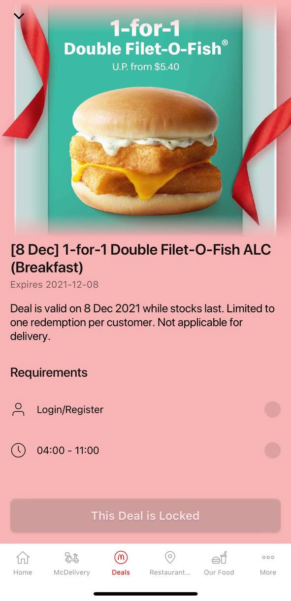 McDonald's Has 1For1 Double FiletOFish Deal, Only Available On 8 Dec