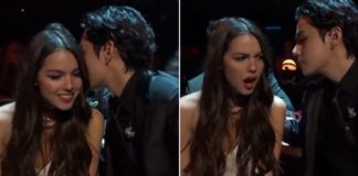 bts's v and olivia rodrigo at the grammys