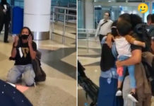 M'sian Man Returns Home From S'pore After 1.5 Years, Meets Newborn Daughter For First Time