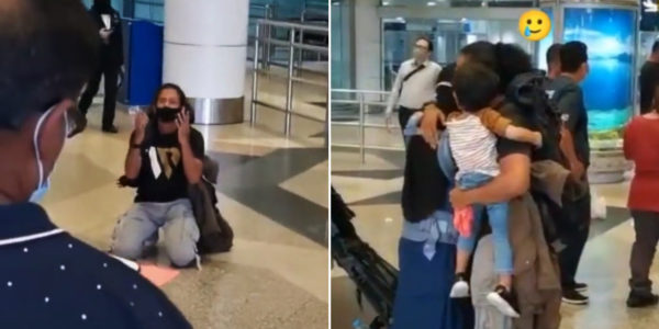 M'sian Man Returns Home From S'pore After 1.5 Years, Meets Newborn Daughter For First Time