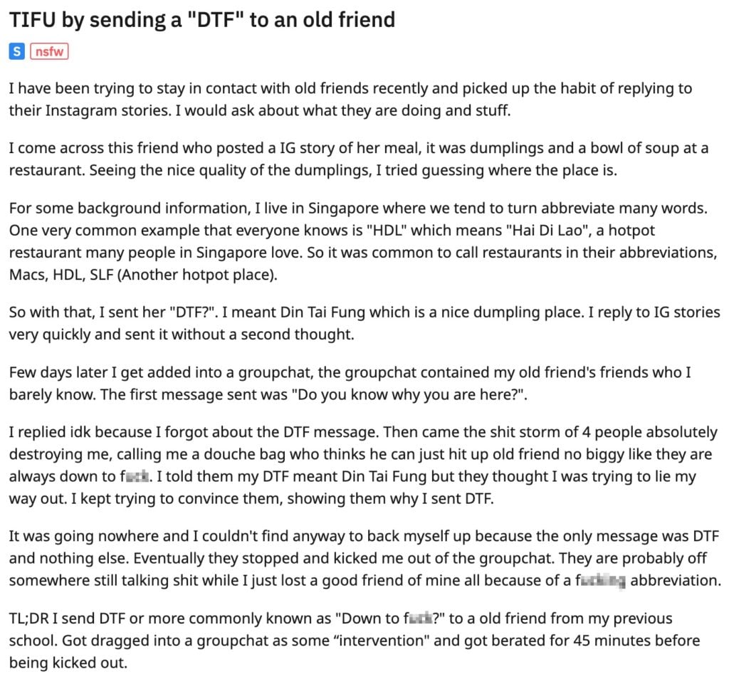 Dtf chat meaning