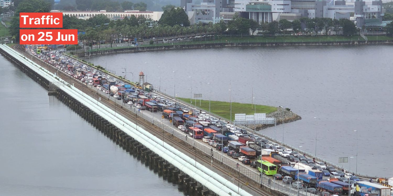 Heavy Traffic On S'pore-Johor Causeway As June School Holidays Come To An End