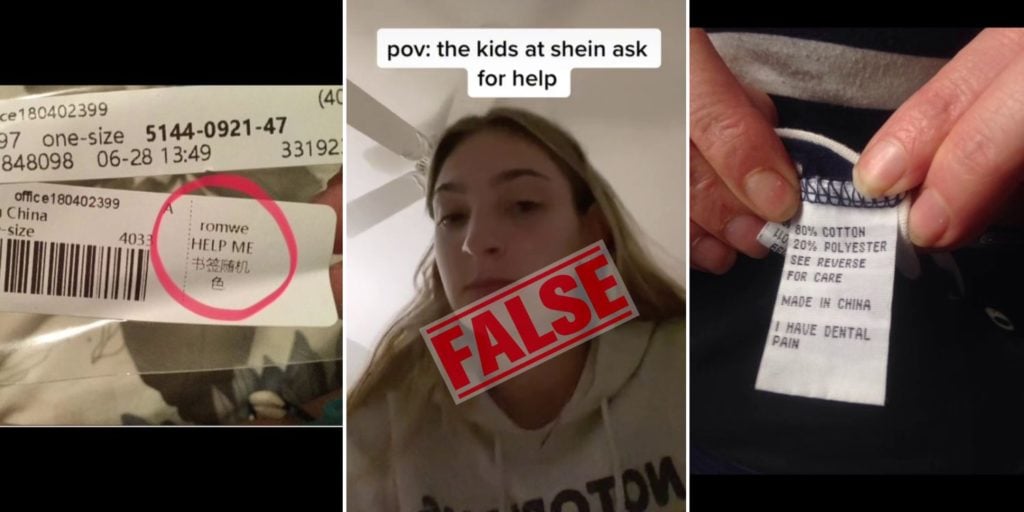 SHEIN Customers Allegedly Find "Help Me" Messages On Labels, Brand