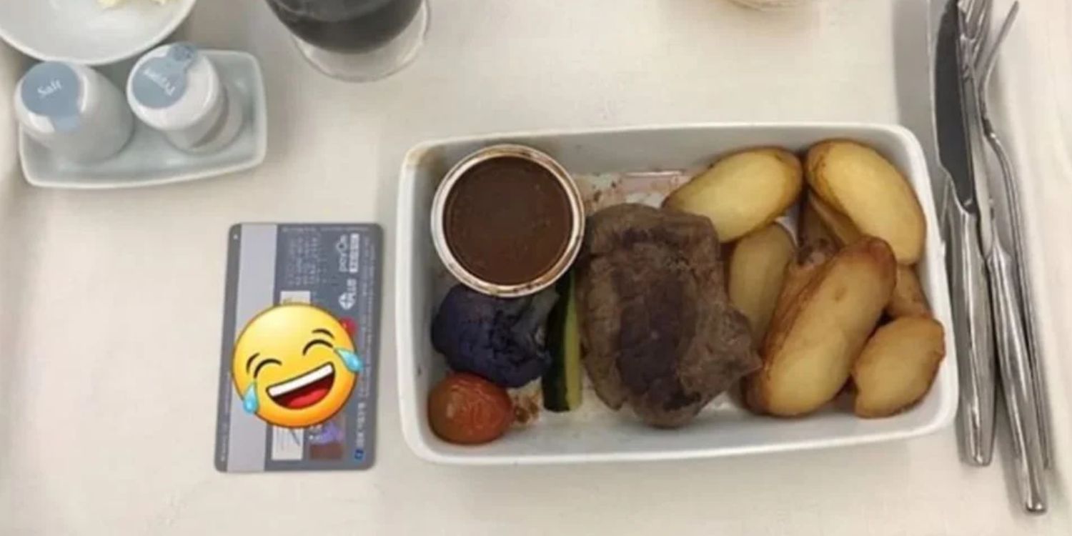 Korean Air Business Class Serves Steak The Size Of A Credit Card, One
