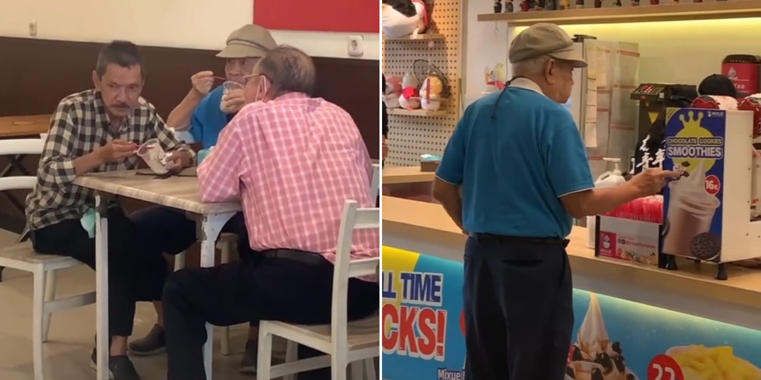 3 Elderly Men Have An Ice Cream Date In Indonesia, Wholesome Lepak Session Melts Hearts