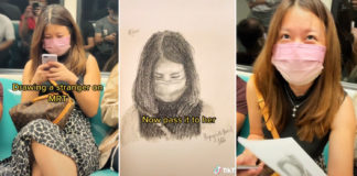 S'pore Artist Draws Strangers In MRTs & Cafés, Gifts Finished Portraits To Delighted Subjects