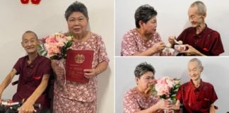 Elderly S'pore Couple Gets Married After 40 Years In Intimate Ceremony At HDB Lift Lobby