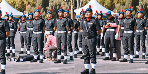 Elderly Man Runs To Support Nephew Who Faints During M'sia Parade, Scene Moves Netizens