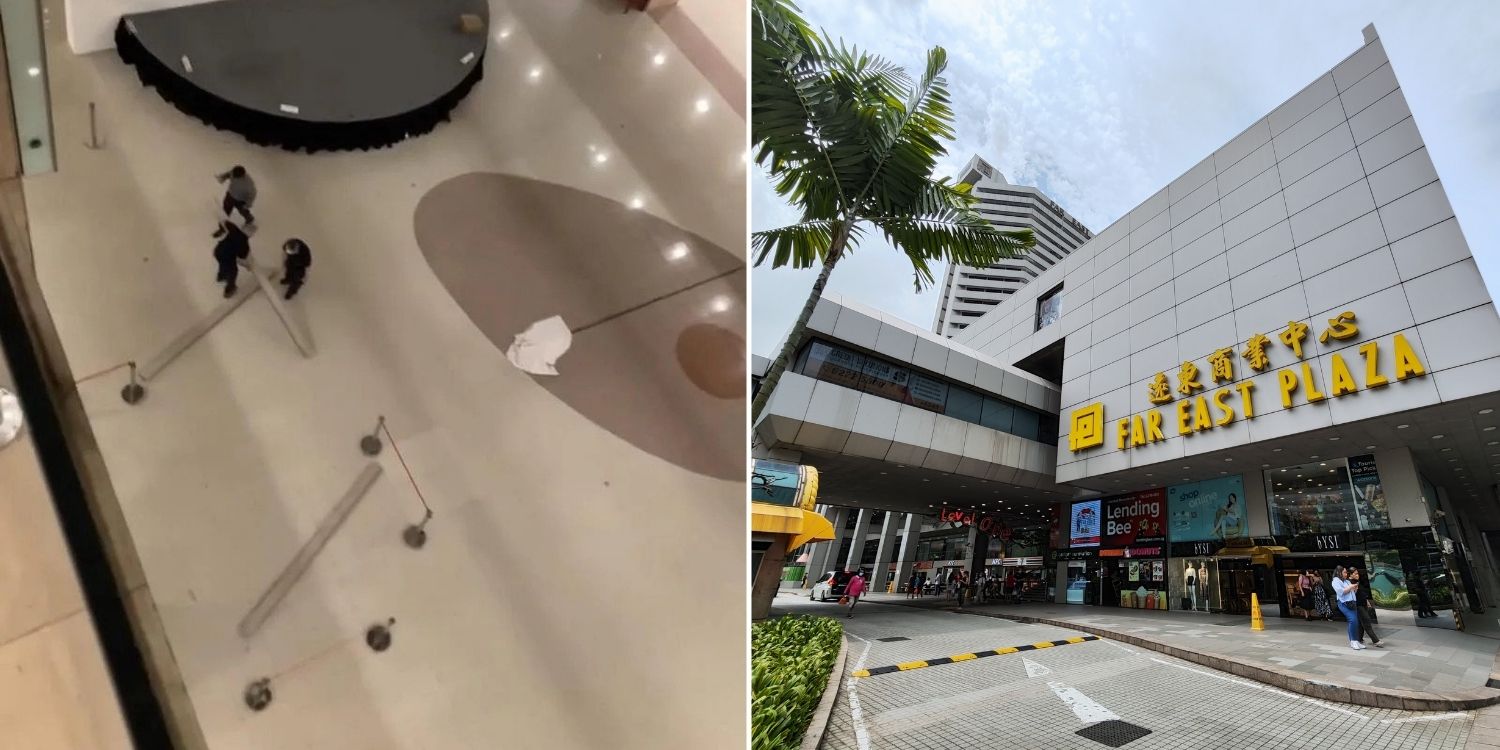 Wooden Planks Fall From Far East Plaza Ceiling & Nearly Hit Woman, Staff Cleans Up Debris